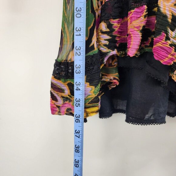 By Anthropologie Mini Dress Sz XS Women’s Genevieve Multicolor Floral Lace Boho - Picture 7 of 10